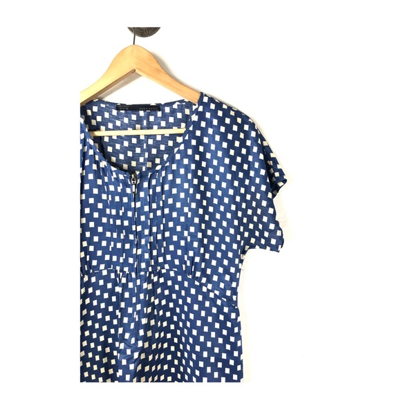 Zara basic M dress front zipper tunic print - Picture 3 of 6